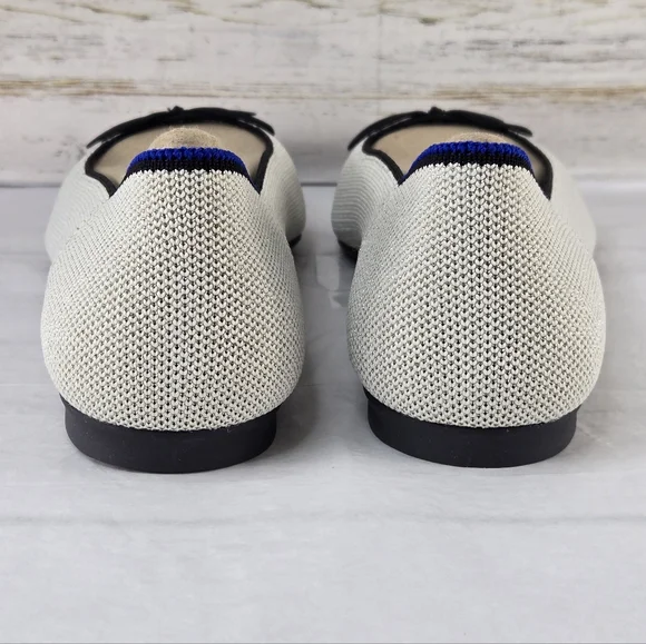 Rothy's The Ballet Flat Bow Accent Round Toe Diamond Metallic Women's Size 8.5 - Picture 4 of 14